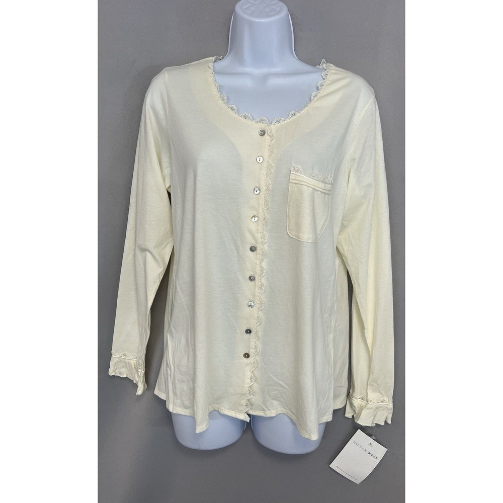 Eileen West Women's Top Pijama Sz Small Ivory New